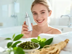 Kobieta z modną, teksturowaną fryzurą typu pixie w nowoczesnym salonie fryzjerskim.